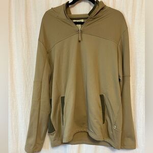Lake and Trail Large beige tan sweatshirt hooded long sleeve zippered